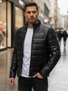 Herren gesteppte Winterlederjacke schwarz Dstreet TX5114