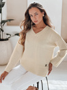 Damen Pullover mit V-Ausschnitt VERALIA ecru Dstreet MY2517