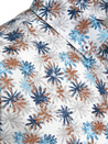 Weißes Herrenhemd mit Blumenmuster Dstreet DX2646
