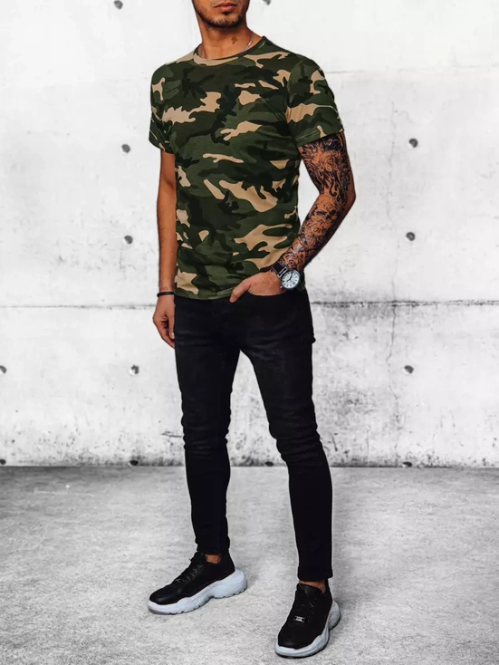 Herren T-shirt Camo Farbe Khaki DSTREET RX5034