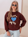 Bedrucktes Damen-Sweatshirt in Übergröße FEELME burgundy Dstreet BY1474