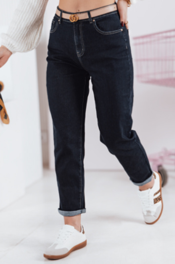 Damen Denim Mom Fit Hose STRAIGHTY dunkelblau Dstreet UY2390