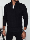 Herren Pullover mit breitem Kragen schwarz Dstreet WX2265