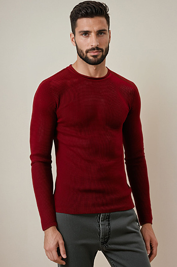 Burgunderroter Pullover für Männer WX2295