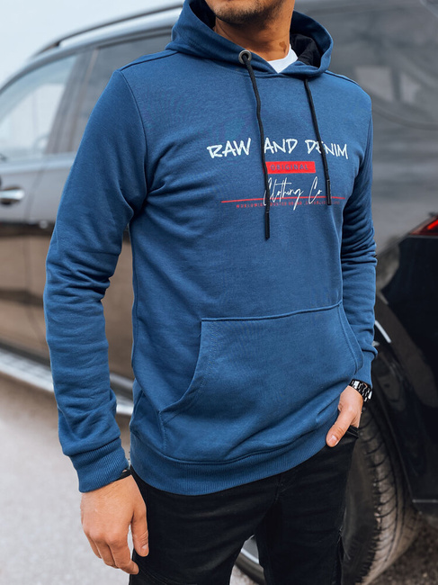 Herren Sweatshirt mit Aufdruck Farbe Blau DSTREET BX5708