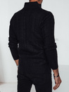 Herren Pullover mit breitem Kragen schwarz Dstreet WX2265