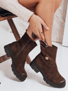 Braune Damenstiefel aus Wildleder Dstreet ZY1114