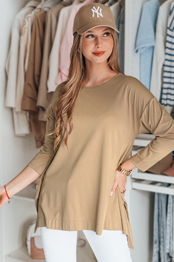 Damen Bluse in Übergröße mit COMFILA Anhänger dunkelbraun Dstreet RY2789