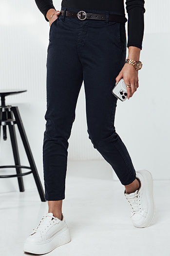 TRENDIOSS Damenhose mit Gürtel navy blau Dstreet UY2267