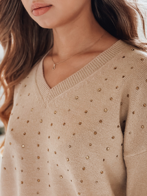 amski Pullover mit V-Ausschnitt VERALIA camel Dstreet MY2518