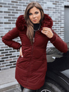 Damen Steppjacke mit Pelz bordeauxfarben Dstreet TY5396