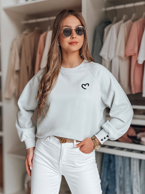 Damen Sweatshirt in Übergröße mit gestickten Herzen MONLOVE blau Dstreet BY1509