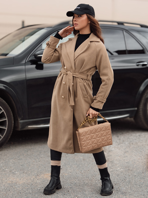 Damenmantel in Übergröße CAMELLYN lang camel Dstreet NY0743