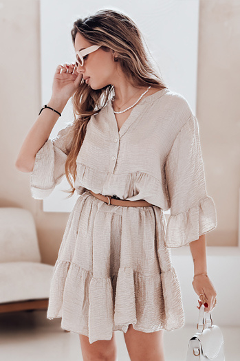 Sommer-Musselin-Kleid LYVONNE hellbeige Dstreet EY2615