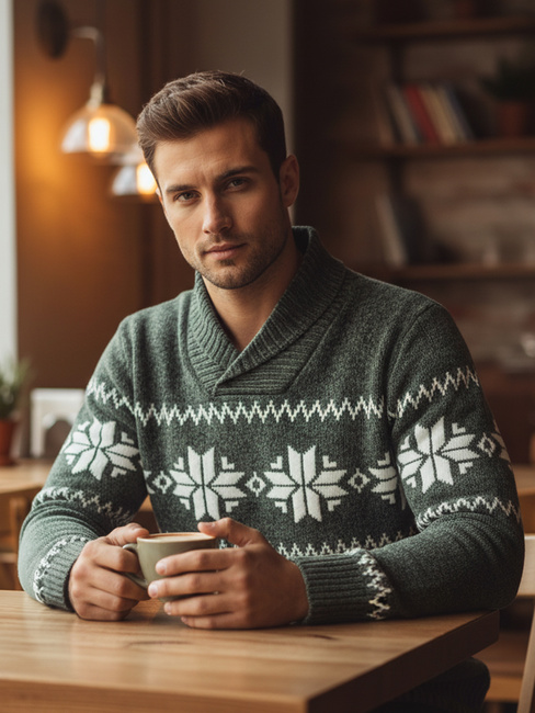 Grüner Herren-Pullover Dstreet WX2270