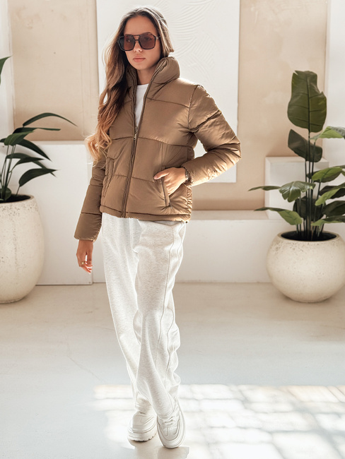Damen Steppwinterjacke LAROSE dunkelbeige Dstreet TY5217