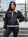 Damen Lederjacke SHEREB mit Schafsfell schwarz Dstreet TY4756z