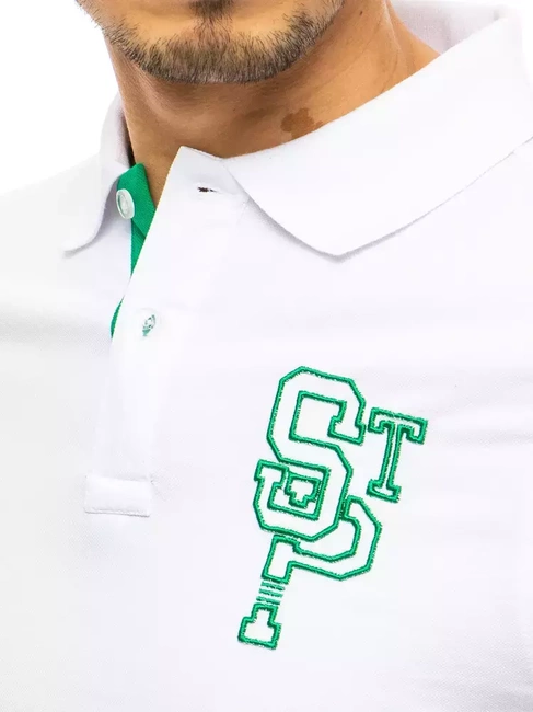Herren Poloshirt mit Stickerei Weiß Dstreet PX0439