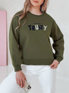 Damen Sweatshirt in Übergröße mit Stickerei SOFTRUS grün Dstreet BY1409