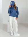 Damen-Kapuzenpulli BASIC blau BY1395