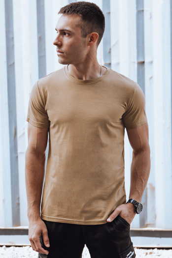 Unbedrucktes Kamelien-T-Shirt für Männer RX5611