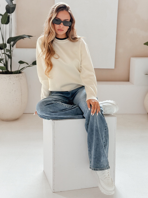 Damen Basic-Pullover DARMILA ecru Dstreet MY2506