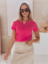Damen Einheitsgröße gerippte Bluse KISS LOOK rosa Dstreet RY2832