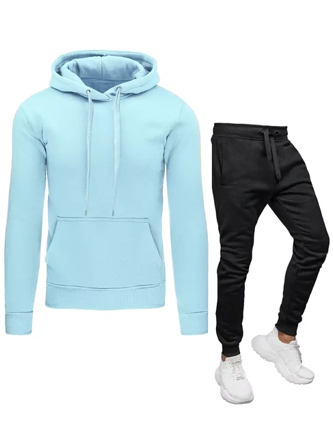 Herren Trainingsanzug-Set Farbe Himmelblau-Schwarz DSTREET AX0650z