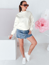 Damen Sweatshirt in Übergröße mit LOVASON Aufnäher ecru Dstreet BY1421