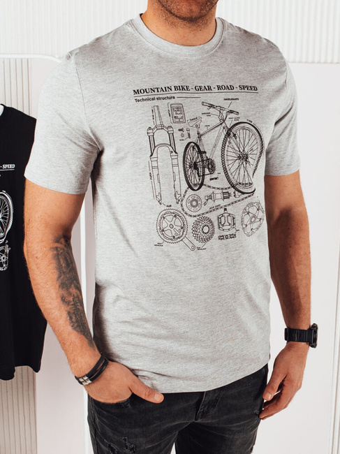 Bedrucktes graues Herren-T-Shirt Dstreet RX5395