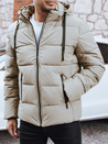 Herren Steppwinterjacke mit Kapuze hellbeige Dstreet TX5063