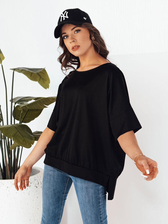 Damen Bluse mit kurze Ärmeln JOILL Farbe Schwarz DSTREET RY2473