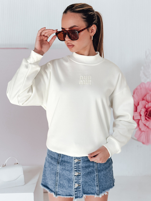 Damen Sweatshirt in Übergröße mit LOVASON Aufnäher ecru Dstreet BY1421