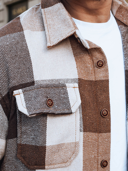 Kamelkariertes Flanellhemd für Männer Dstreet DX2674