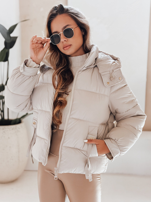 Damen Steppjacke mit Kapuze beige Dstreet TY5066