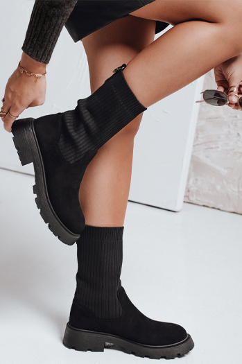 Damen Sockenstiefel schwarz Dstreet ZY1133