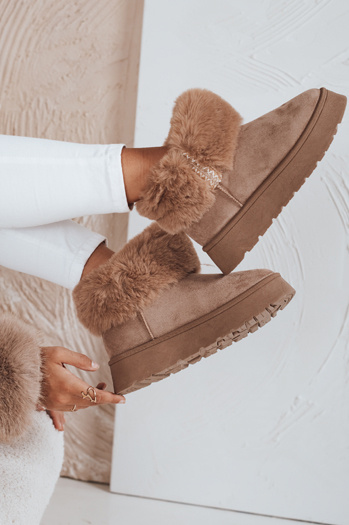 Damen Schneestiefel mit Fell beige Dstreet ZY1056