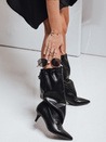 Damenstiefel mit Crinkle Schaft schwarz Dstreet ZY1136