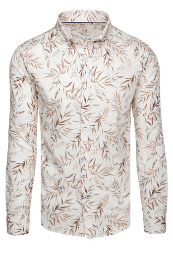 Herren-Blatt-Hemd weiß Dstreet DX2639