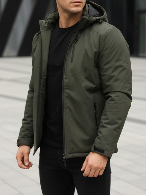 Herren Winterjacke mit Kapuze grün Dstreet TX5118