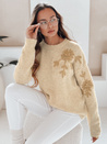 Damenpullover mit Blumenapplikation GIRLHERBAL creme Dstreet MY2546
