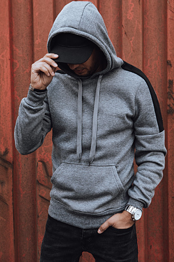 Herren Kapuzenpulli dunkelgrau Dstreet BX5807