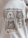 Damen Sweatshirt in Übergröße mit Teddybären MISOBEARS grau Dstreet BY1436