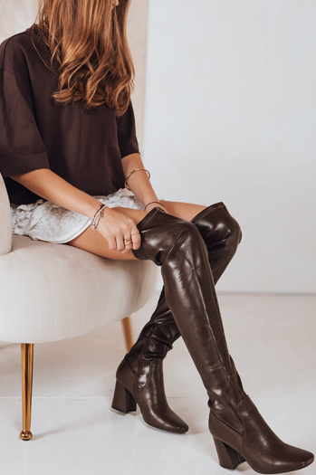 Damen Overknee-Stiefel braun Dstreet ZY1246