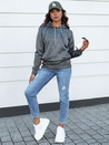 Damen Sport-Kapuzenpullover GIM dunkelgrau Dstreet BY1335