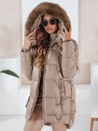 Damen Winterjacke NORINA gesteppt mit Pelz camel Dstreet TY5056