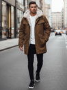 Herren Winter Parka Jacke mit Kapuze dunkelbeige Dstreet TX4970z