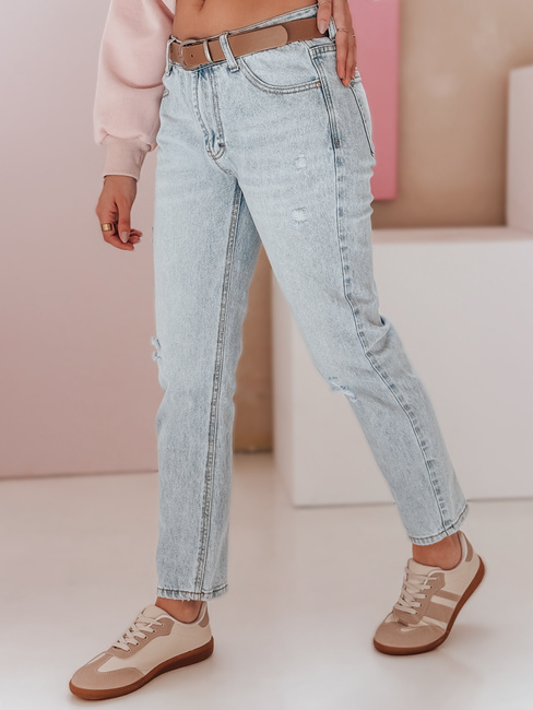 Damen Denim Slim Fit Hose mit Gürtel SLIMLEN blau Dstreet UY2349