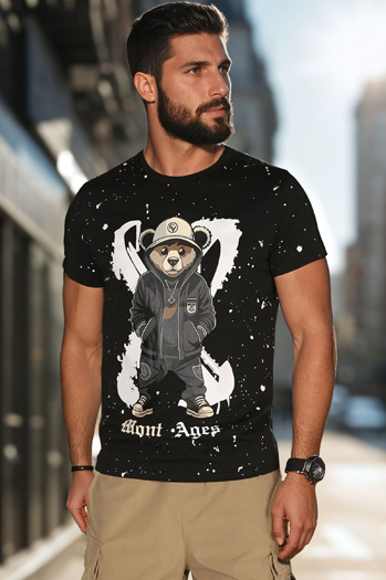 Bedrucktes Herren-T-Shirt schwarz Dstreet RX5655