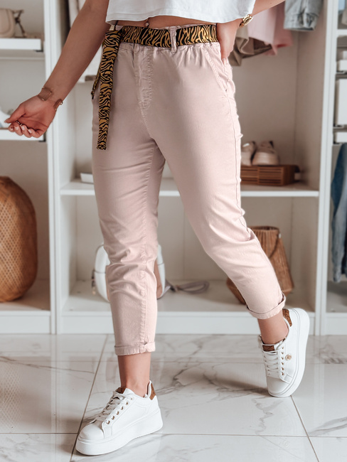 Damen Freizeithose mit Gürtel MADELINA rosa Dstreet UY2627